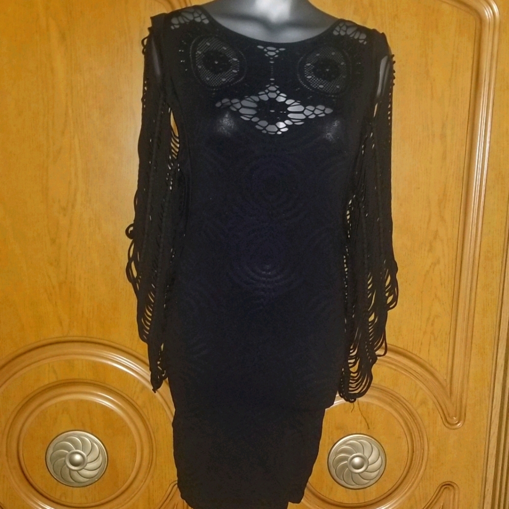 Lazer Cut Midi Dress